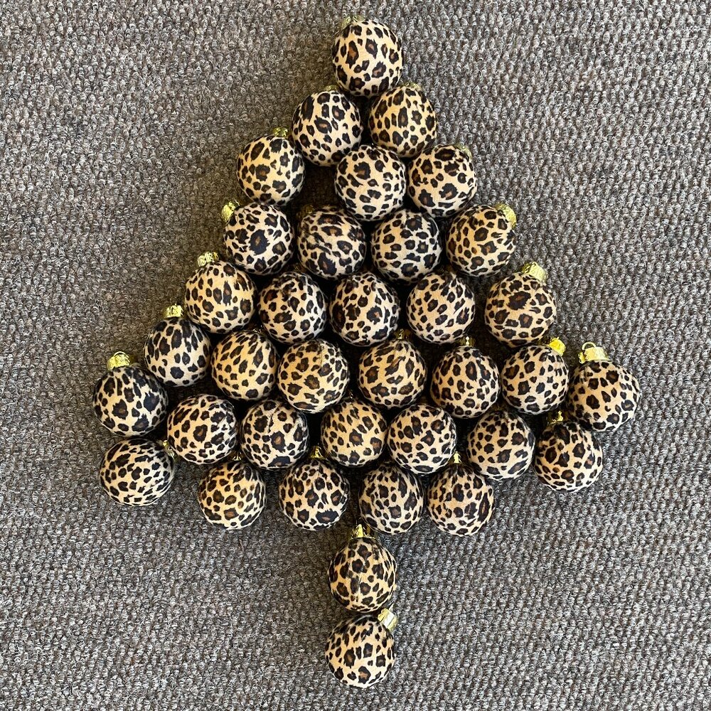 36 Leopard Print Fabric Ball Christmas Ornaments - Hobby Lobby